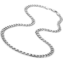 Urban Jewelry Mens 316L Stainless Steel Cuban Chain Necklace Sleek Chain | Cuban Chain Necklace 316L Stainless Steel Rust Resistant Finish Sleek Chain Look Modern Necklace Design Finish