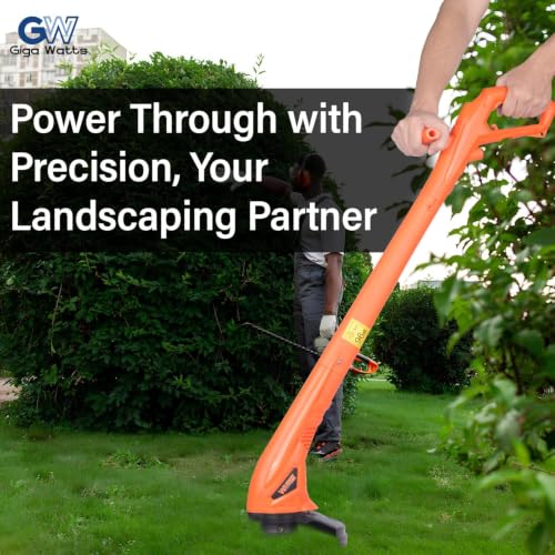 Image of Gigawatts 400W Corded Grass Trimmer 22cm Cutting Diameter Portable Electric String Cutter Machine with Twin Line Bump Feed Spool Compatible with 0.9mm Trimmer-Line for Lawn Edges