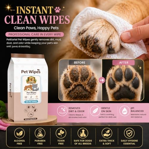Image of Paw Cream 30g + Pet Wipes 100 Sheets Combo | Moisturizing Paw Balm with Peppermint Oil & Mango Butter | Cleaning Wipes for Dog | Daily Grooming Care for Paws, Coat, Dirt Removal & Hygiene