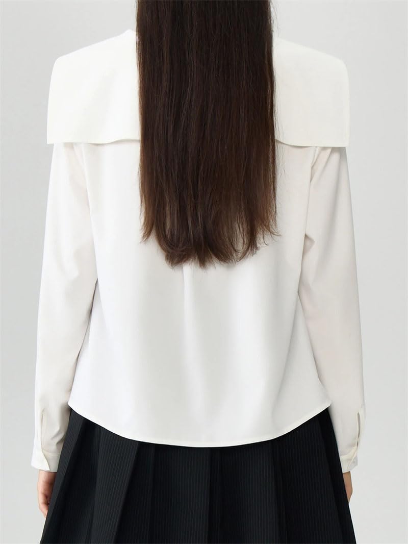 Camiseta informal de manga larga con cuello en V para mujer, ajuste regular, versátil