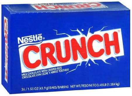 Nestle CrunchChocolate Bar 36pk (1.6oz Per Pack) Made in Canada