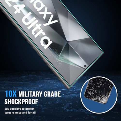 Image of FIRST MART Military Grade Gorilla Tempered Glass Compatible For Samsung Galaxy S24 Ultra 5G (6.8 Inches) With Easy Installation Kit for Smartphone| Edge To Edge Coverage | Black, Pack of 2