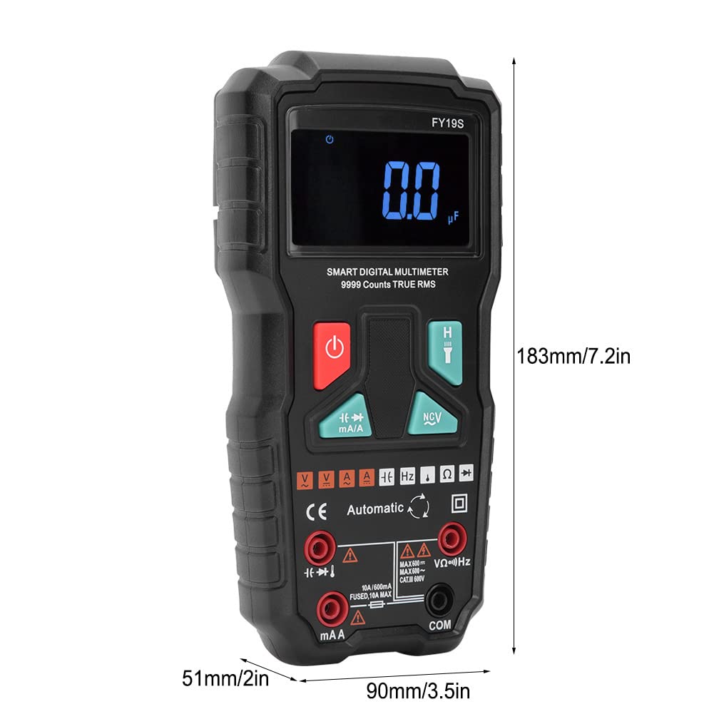 Generic Multímetro Digital de Mano de Alta Precisión para Prueba de Corriente de Voltaje CA CC, Medidor Multifuncional Portátil para Instrumentos y Laboratorios, Material ABS