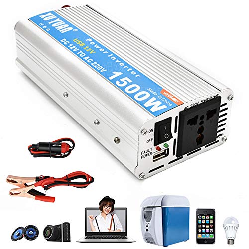 Inversor de corriente para coche de 1500W convertidor CC 12V a CA 110V con cable de 24V 2