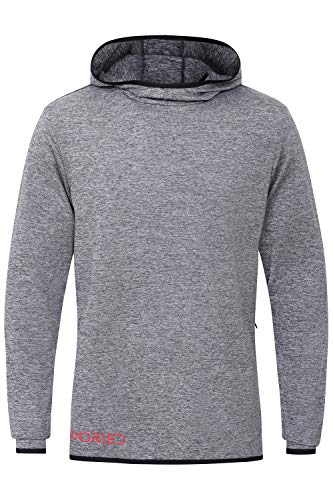 Sundried Ligera con Capucha para Hombres Fina Gris Claro Sudadera con Capucha Mejor para la Primavera Verano Deportes Fitness Training (M Gris)
