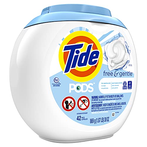 Image of Tide Pods Liquid Detergent Pacs, Free & Gentle, 42 Count (Pack of 4) (Packaging May Vary)