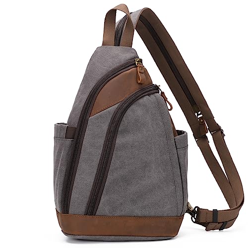 Mochila tipo bandolera canvas ligera para ciclismo y senderismo miniatura 1