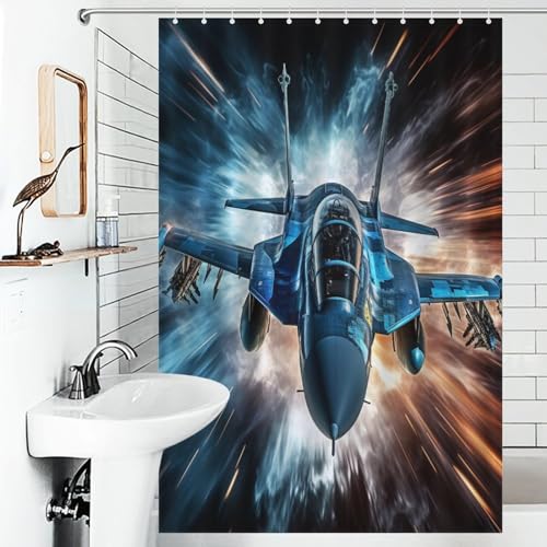 Rideau de douche avion de chasse en polyester de qualité supérieure - 6