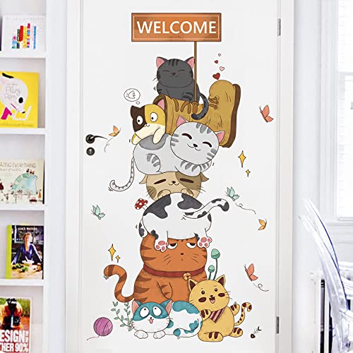 Vinilo decorativo de pared con diseño de gatitos apilados miniatura 6