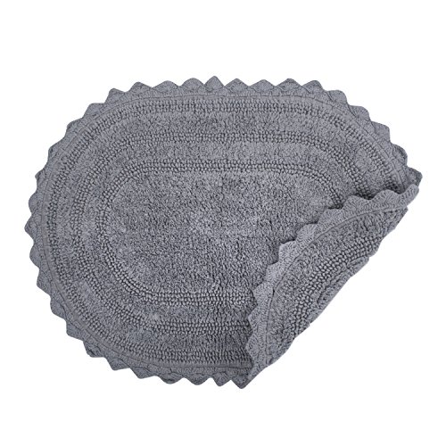 DII Crochet Collection Reversible Bath Mat, Small Oval, 17x24, Gray - Cosy Home Interiors DII Crochet Collection Reversible Bath Mat, Small Oval, 17x24, Gray - Image 5