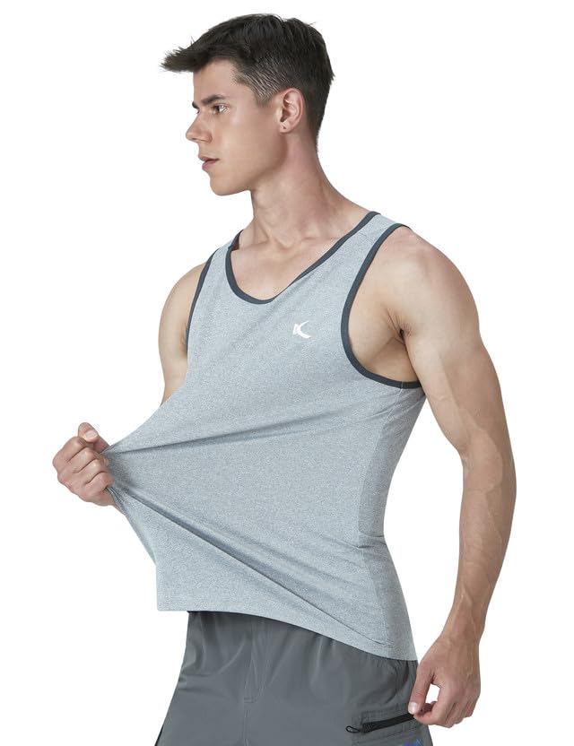 KPSUN Schnelltrocknendes Sport-Tanktop für Herren, athletisches Fitnessstudio, Bodybuilding, Fitness, ärmelloses Shirt für Strand, Laufen, Workout