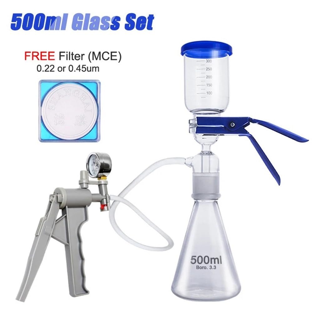 Kit di apparecchi for filtrazione sotto vuoto in vetro da laboratorio con imbuto Buchner e pompa Attrezzature da laboratorio