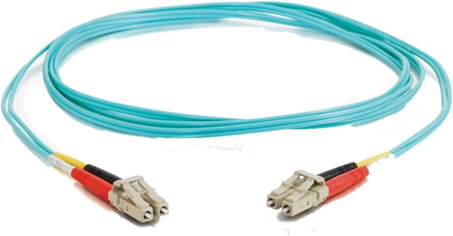 Legrand - C2G Fiber Optic Ethernet Cable, Aqua 10Gb 50/125 LC-LC Duplex Multimode Fiber Patch Cable, 2 Meter (6.6 Foot) PVC Coated Fiber Optic Ethernet, 1 Count, C2G 33046