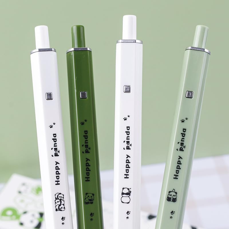 PLwelth 4Pcs Cute Panda Pens 0 5mm Black Ink Ballpoint Pens Cartoon Panda Gel Pen Kawaii Animal Retractable — view 8