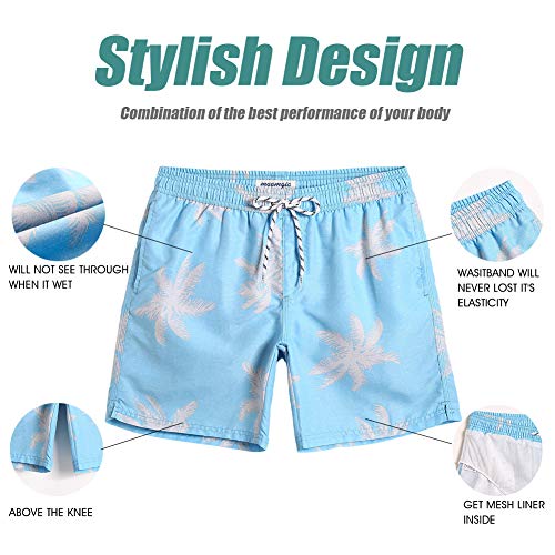 MaaMgic Mens Palm Tree Swim Trunks Bathing Suits Board Shorts Swimming Shorts