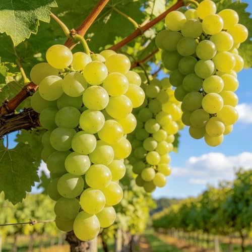 Green Grapes Seedless Grape Vine Live Plant Sweet Table Grapes 2 Year Old Plant for Garden Trellis Pergola & Backyard Vineyard Fast Growing Fruit Vine