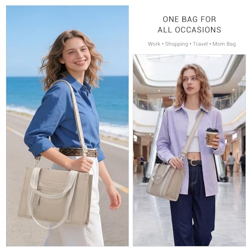 Image of ACUARIO Tote Bag for Women, Work Tote Handbag with Pockets, Shoulder Bag for Office Business Travel Daily Commute
