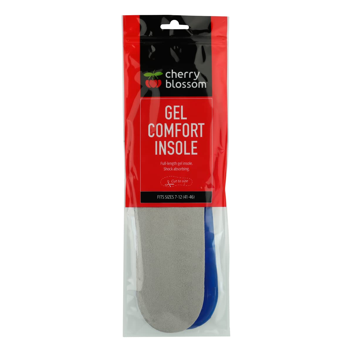 Cherry Blossom Gel Comfort Insoles - Mens - Shock Absorbing - All-Day Comfort - Hand Washable
