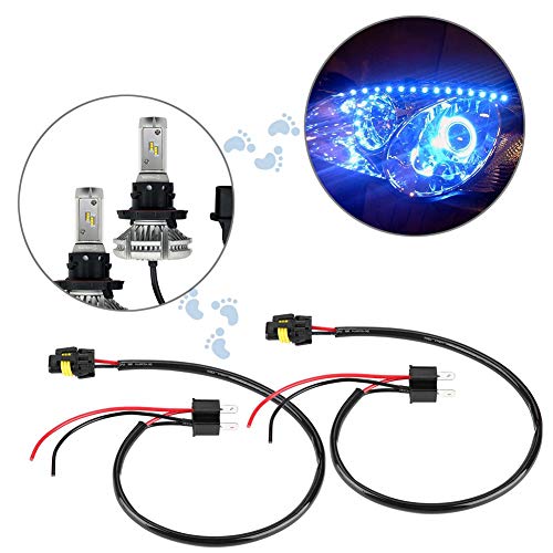 Duokon Adapter Converter Cable, 2pcs H4 Sockets to 9006 Bulbs Wire Harness Headlight Fog Light Conversion Adapter Cable