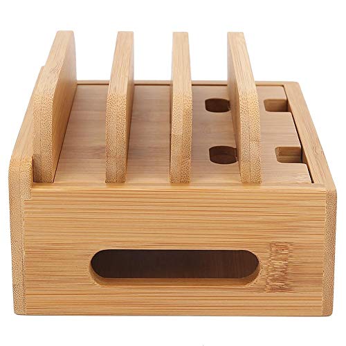 Support multi-appareils en bambou de qualité supérieure pour bureau - 4