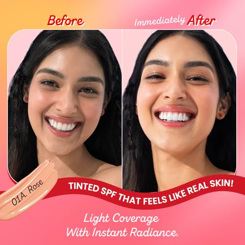 Image of Dot & Key Strawberry Dew Tinted Sunscreen SPF 50+ Pa++++ - 01A Rose In-Vivo Tested | For Daily Wear, Brightens & Protects Skin, Ultra-light, Blends Easily, With Niacinamide, Natural Finish, Non-Greasy, Non-Sticky | 50ml