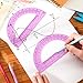 EBOOT Plastic Protractor Math Protractors 180 Degrees, 6 Inch, Pack of 2 (Pink)