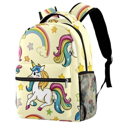 Sac à dos voyage licorne arc-en-ciel fille garçon avec filet gourde