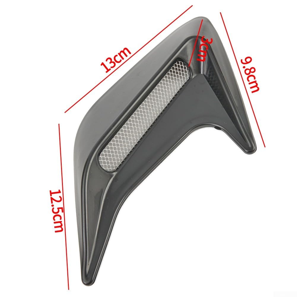 Adesivo decorativo per bocchetta laterale auto ABS nero confezione da 2