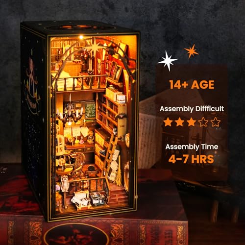 Lycidae DIY Magical World Book Nook Kit - DIY Miniature House mit Licht – Ansicht 2