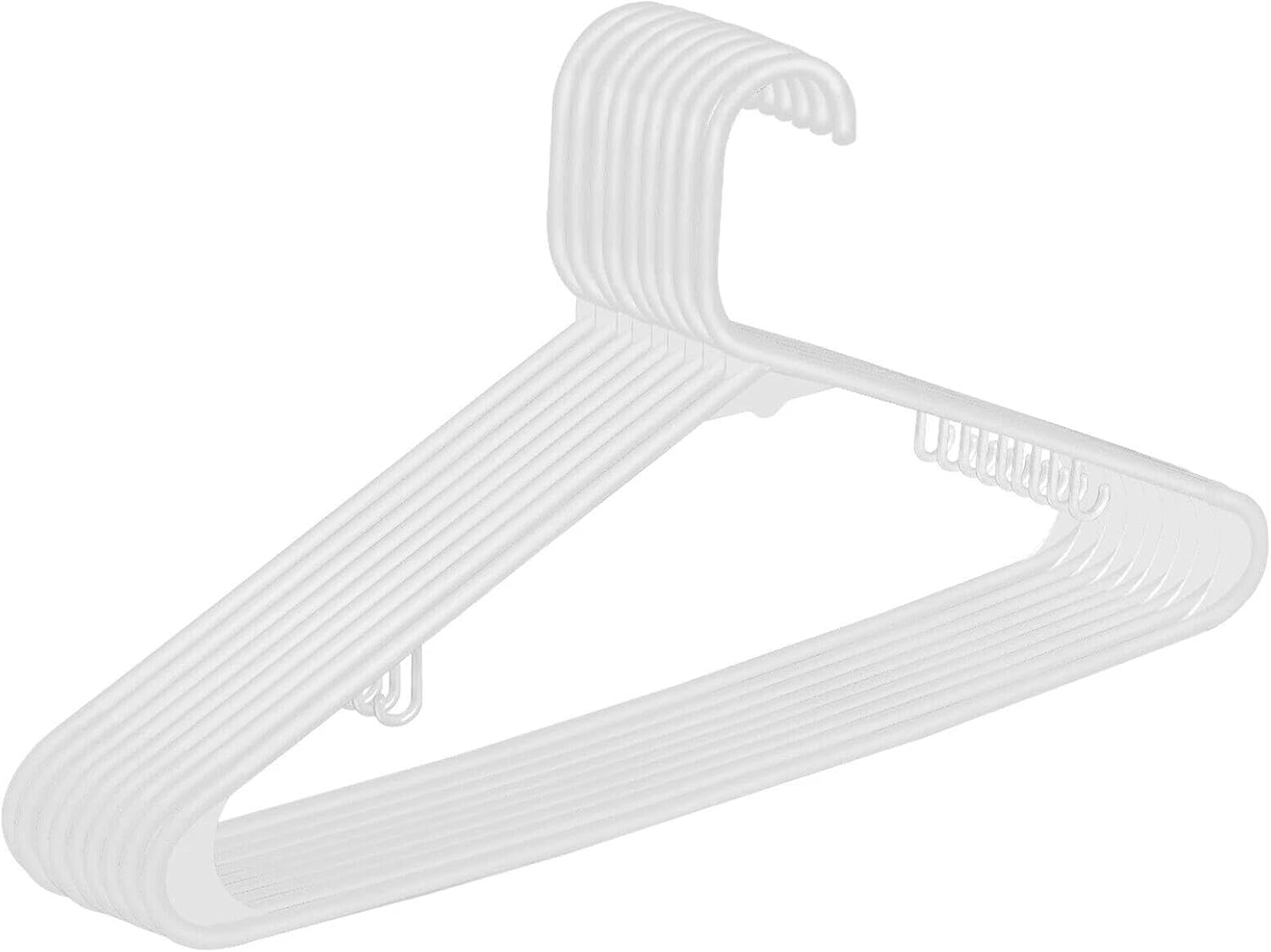 for 200X Clothes Hanger Plastic Hangers Skirt Suit White Standard Non Slip