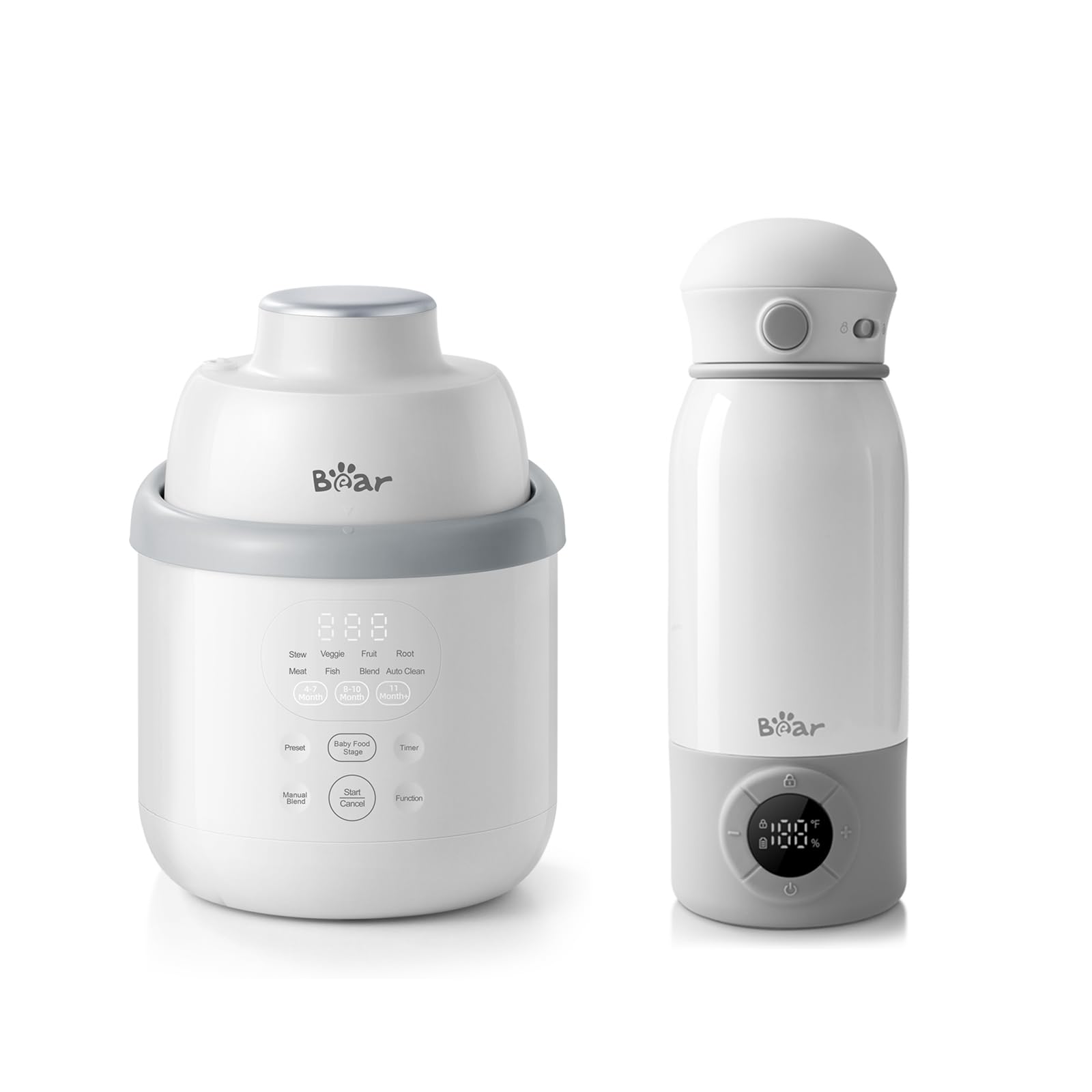 Bear NutriEase AllStage Stainless Steel Bowl Baby Food Maker and Portable Bottle Warmer for Travel