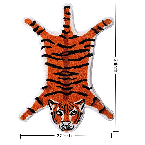 Seek4Comfortable Tiger Shaped Bath Mat For Bathroom Non Slip Bathroom Door Mat Area Rug Playroom Bedroom Bathroom Rugs And Mats Floor Playmat Absorption Shower Rug Carpet thumb #6