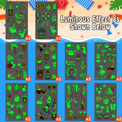 Partywind TS00347 20 Sheets Luminous Hawaiian Tattoos thumb #2