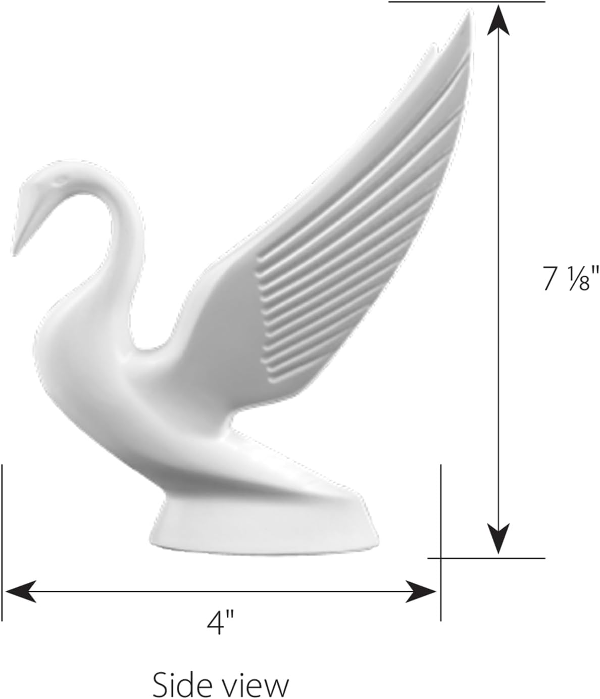GG Grand General 48011 Matte White Powder Coated Swan Hood Ornament
