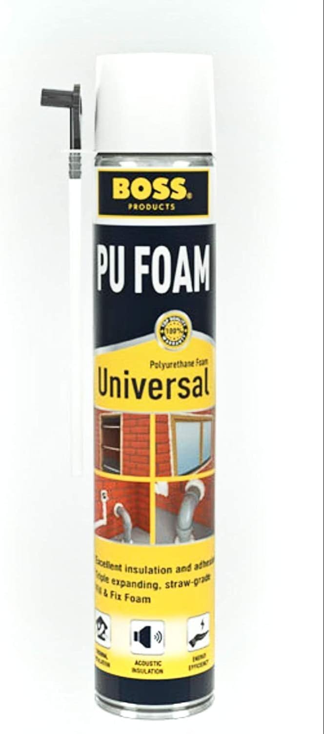 Pu Foam-750 Multipurpose Expandable Pu Foam Insulation Sealant Spray For Window, Tile, Door & Ac Gaps (750Ml) By Boss, 1 Cartridge