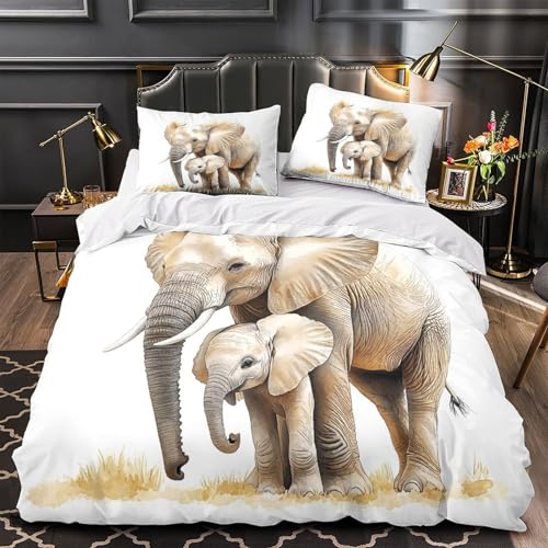 Housse de couette éléphant avec fermeture éclair pour simplifier le lit des enfants