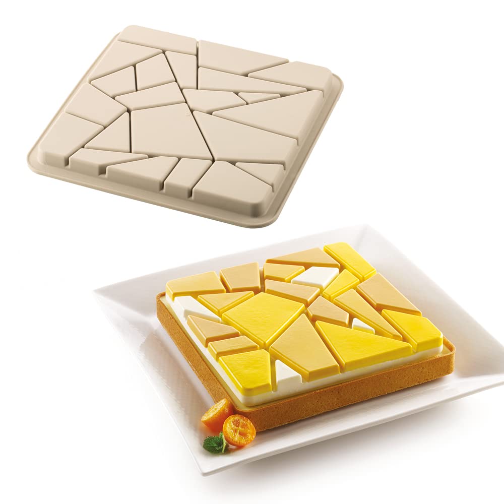 Silikomart | Kit Tarte Liberty, Set with Microperforated Ring + Decorative Mat, TPLUS Ring 200 x 200 mm h 20 mm, Decorative Silicone Mould 180 x 180 mm h 20 mm, Made in Italy