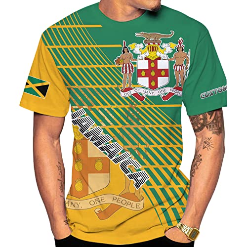 T-shirt running homme respirant et personnalisé avec lion de Jamaïque