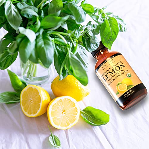 Organic Lemon Essential Oil (4 oz), USDA Certified Premium Therapeutic Grade, 100% Pure and Natural, Perfect for Aromatherapy, Diffuser, DIY by Mary Tylor Naturals - Thumbnail 5