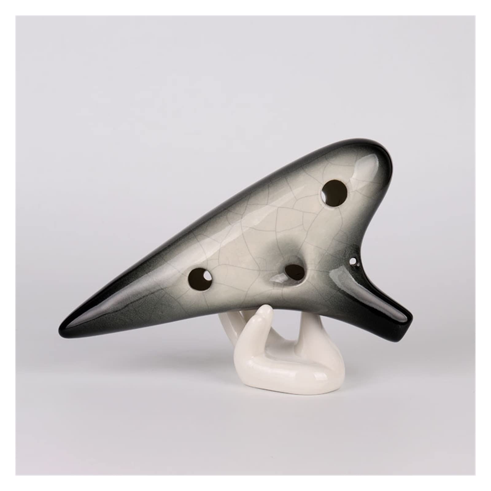 Strumento Musicale Ocarina Nero Sfumato Professionale A 12 Buche Regalo di Musica per Studenti di Ocarina in Ceramica Tono Alto C Principianti Ocarina