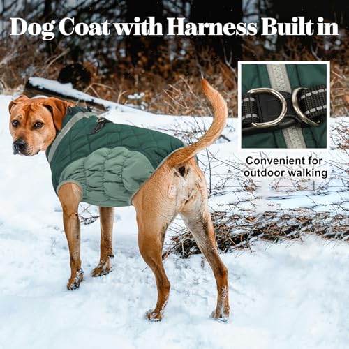 Image of Lelepet Dog Coat for Extra Large Dogs Waterproof Dog Jacket with Harness
