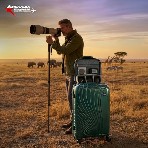 Image of AMERICAN TRAVELLER New York Trolley Bag | Durable Hard Shell | Durable Hard Shell , TSA Type Lock , Spinner Trolley Luggage, 360 Disc Spinner Wheels