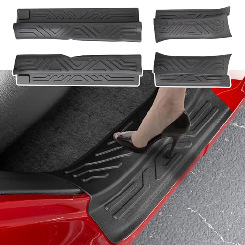 powoq Door Sill Guard Compatible with 2020-2026 Jeep Gladiator JT Threshold Protector 18-26 Wrangler JL Integrated Door Sill Protectors Entry Guard Replacement for 2020-2026 Jeep Gladiator Accessories
