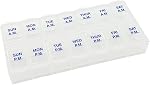 Ezy Dose Weekly (7-Day) AM/PM Pill Organizer, Medium Medicine Case, Natural | Daily Vitamin Box & Supplement Planner, Pop-Up Lids, 2 Times a Day Compact Pill Holder, Portable & Travel-Friendly, BPA-Free