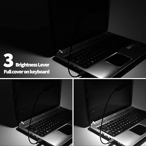 Miniatura 8 de Luz USB para teclado de laptop, gruesa y flexible, 3 brillos x 3 temperaturas de color, luz de lectura USB para trabajo nocturno sin molestar a los