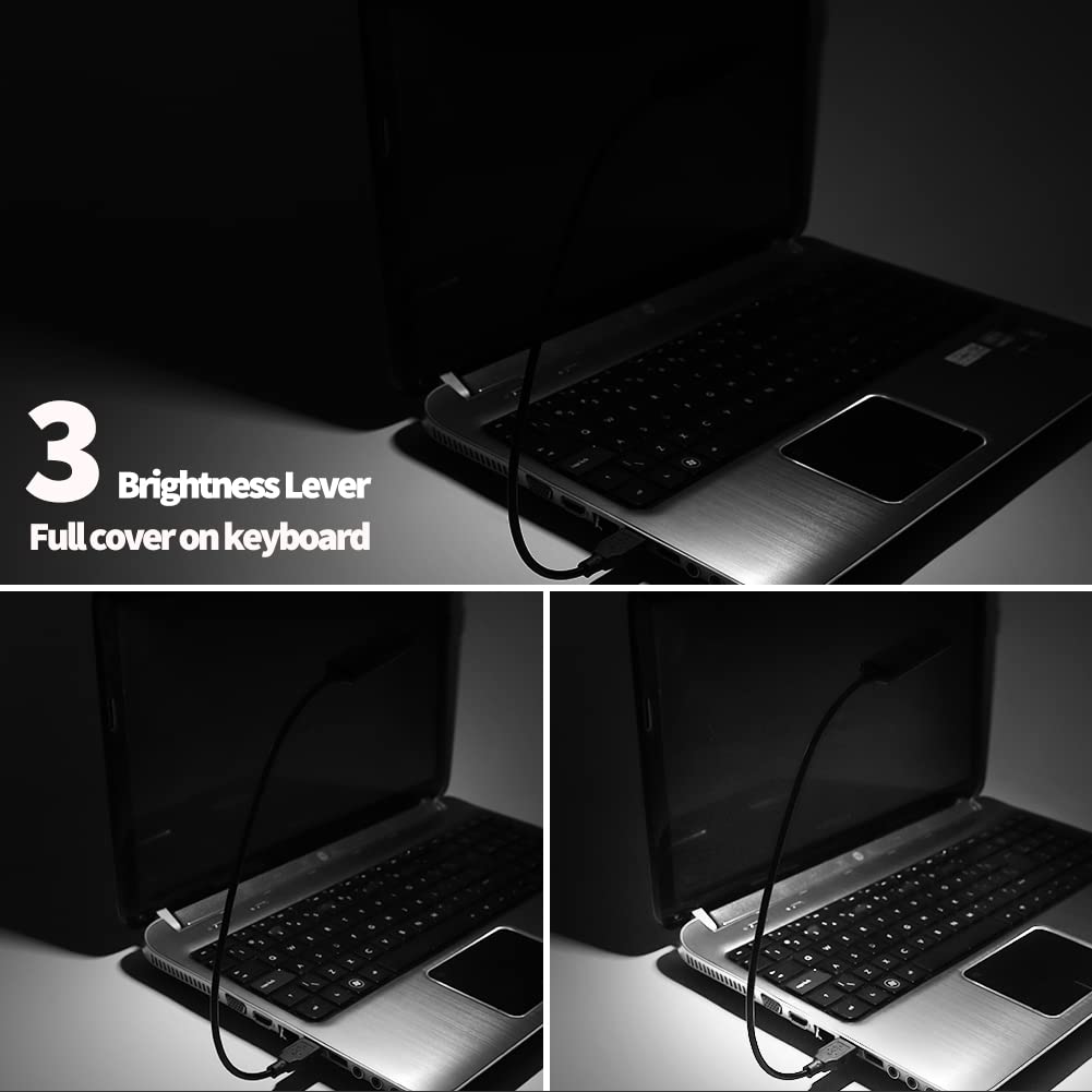 Lampka USB do klawiatury laptopa, pogrubiona i elastyczna, 3 poziomy jasności x 3 temperatury barwowe, lampka do czytania USB do pracy nocnej bez przeszkadzania współlokatorom.