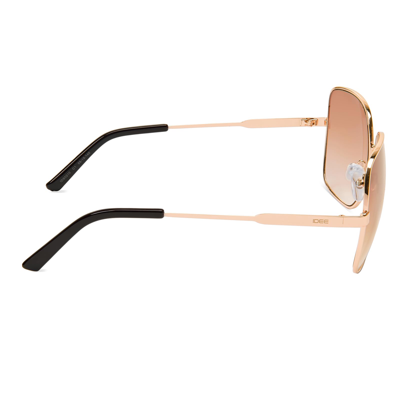 IDEE 100% UV-geschützte Sonnenbrille | Farbverlauf | Groß | Vollrand | Damen | Quadratisch | Gestell: Gold | Gläser: braun
