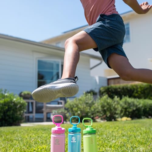 Takeya Actives Kids Water Bottle 16 oz Stainless Steel Double Wall Insulation BPA-Free Leakproof Straw Lid Easy Carry Handle Reusable Ideal for Boys and Girls, School, Sports - Lilac / Ultra Violet by Takeya - Image 4