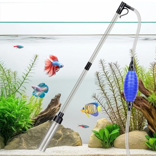 Image of fishkeeper Quick Aquarium Siphon Pump Gravel Cleaner - 256GPH Adjustable Powerful Fish Tank Vacuum Gravel Cleaning Kit for Aquarium Water Changer, Sand Cleaner, Dirt Removal