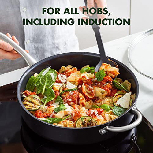 Greenpan Lima Midnight Hard Anodized Healthy Ceramic Nonstick 5Qt Saute Pan With Lid, Pfas-Free, Pfas-Free, Induction, Oven Safe, Black #TOP6